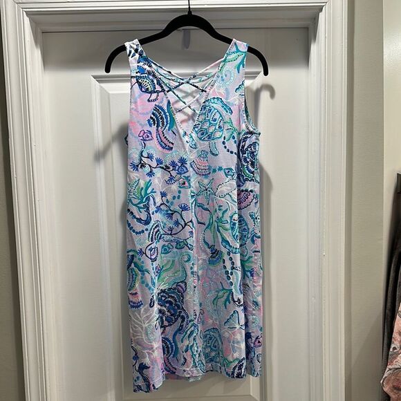 Lilly Pulitzer KRISTEN Mermaid For You Dress in Blue and Pink, Small - Picture 4 of 6